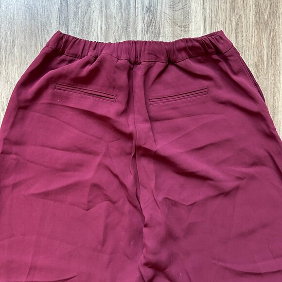 Boden Wide Leg Pull On Pants in Burgundy Size 12R - Picture 10 of 11